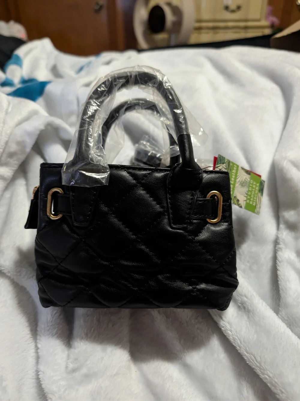 Badgley Mischka Mini Diamond Quilted Tote Bag